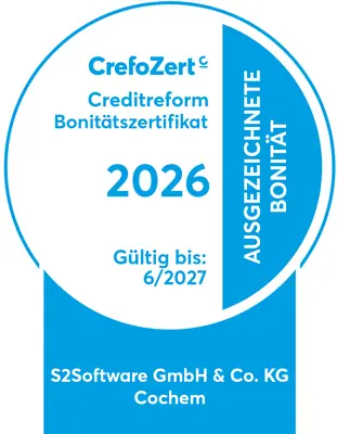 CrefoZert - Doskonała ocena zdolności kredytowej